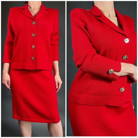 ST.JOHN COLLECTION by Marie Gray knit Blazer jacket skirt set 4 - Picture 4 of 17